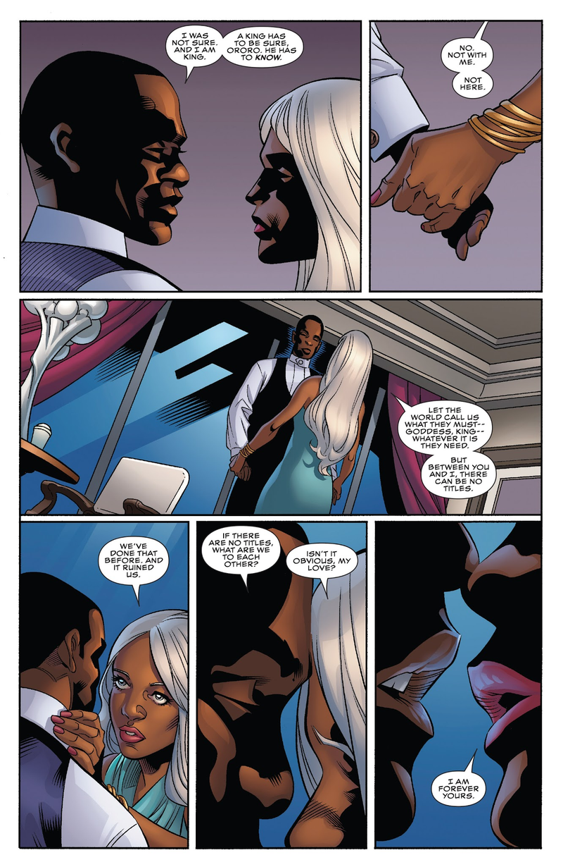 Storm and T’Challa deciding to get back together.